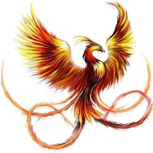 Noble Golden Phoenix Flying Car Sticker Personalized Decal Laptop Motorcycles Auto Accessories Decoration PVC,13cm*13cm