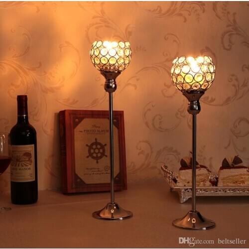 Wedding Table Centerpieces metal Candelabra Crystal Candlesticks Tealight Candle Holders for House Holiday Decoration Mothers Da