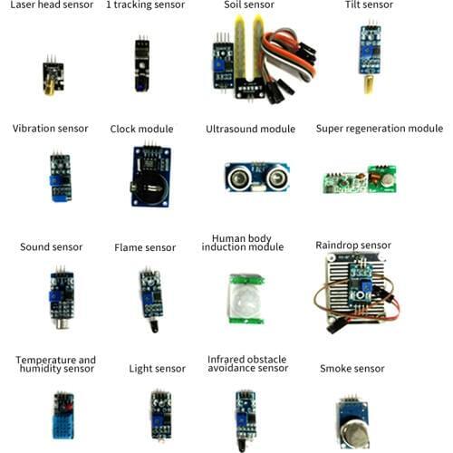 For Raspberry Pi 2nd Generation Type B Ultrasonic 16 Different types Sensor Kit For Raspberry Pi Multiple kinds of Sensor Module