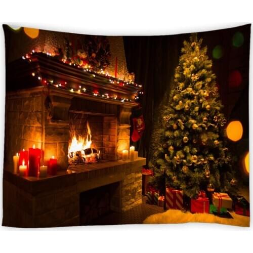 FILMILIL Textile backdrops for use photography Christmas Tree Fireplace Xmas Color Ball New Year Themed Party Decor Backdrop