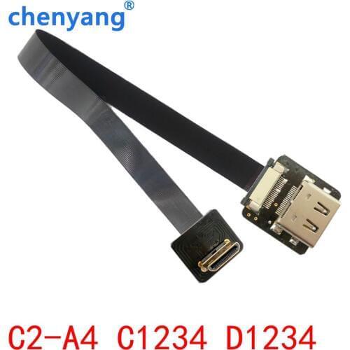 FPV MiMI HDMI- compatible Mini HDMI 90 degree Adapter FPC Ribbon Flat HDMI Cable Pitch 20pin for Multicopter Aerial Photography