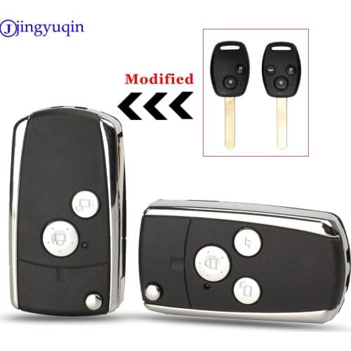 Jingyuqin For HONDA ACCORD CRV CIVIC ODYSSEY Pilot New style Flip Folding Key Shell Case Keyless Fob Cover 2/3 Buttons