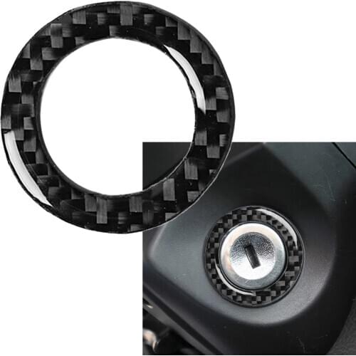 Carbon Fiber ABS Start Stop Switch Ring Decor Trim Cover For Ford Mustang 2009-2013