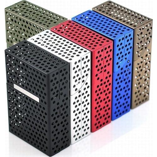 Creative Portable Personality Metal Cigarette Storage Box Hollow Aluminum Alloy Flip Cover 20 cigarette Case Holder Accessories