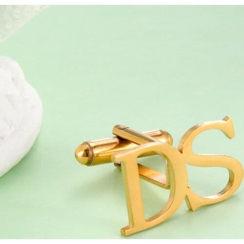 Lemegeton Personalized Custom Name Initials Alphabet Cufflinks Letter Cuff Button Gentleman Shirt Wedding Mens Accessories