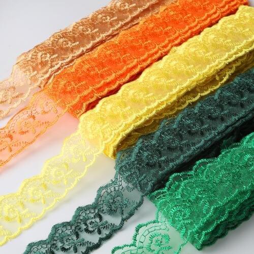 40mm 10yard/bag Embroidery lace Ribbon DIY Trim Fabric For Sewing Wedding Birthday Party Gift Packaging Decoration Accessories