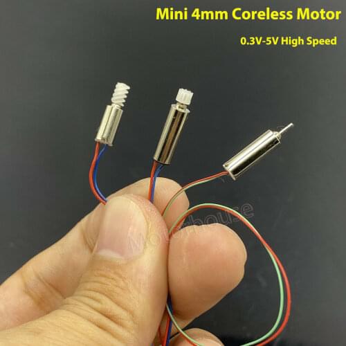 Mini Tiny 4mm Coreless Motor DC1.5V 3V 3.7V 4.2V High Speed With Plastic Gear DIY Toy