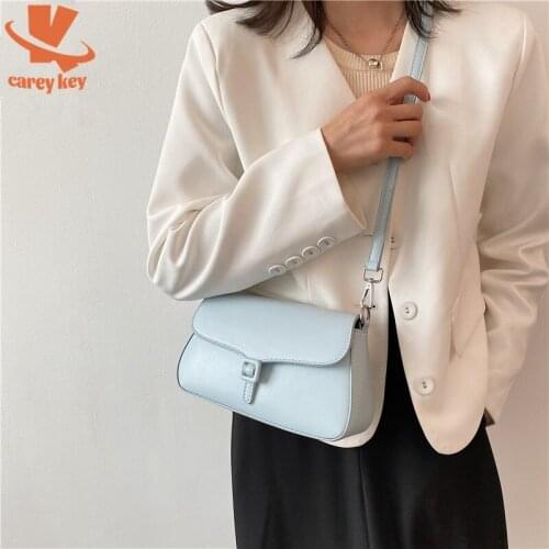 CAREY KEY Fashion Female Designer Shoulder Bags PU Leather Flap Casual Small Messenger Bag Travel Bag
