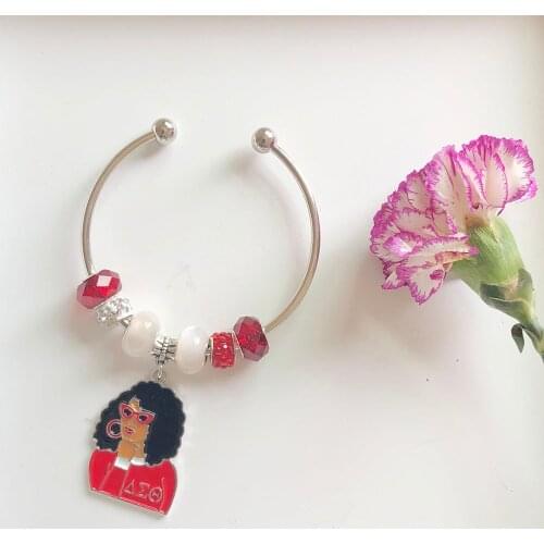 Drop Ship Fashion Quality Metal Greek New Pretty Girl Enamel Charm Cuff Bracelet Jewelry Top Sellers 2021 Women Accessories