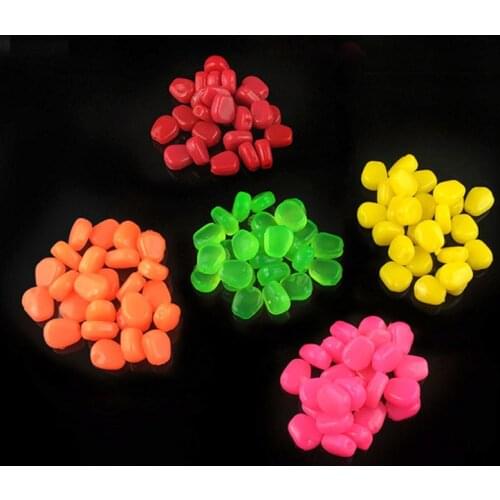 50PCS/Bag Simulated Creamy Corn Soft Baits With Flavor Lure Baits Fishing Boilies Grass Carp Bait