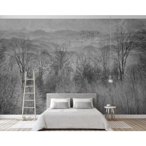 Custom 3D wallpaper mural Nordic modern nostalgic forest dry branches landscape background wall paper mural