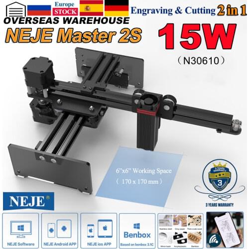 New NEJE Master 2S 2 in 1 Laser Engraver & Cutter 7W CNC APP Control Mini Desktop Engraving Cutting Machine 6.6x6.6" Printer
