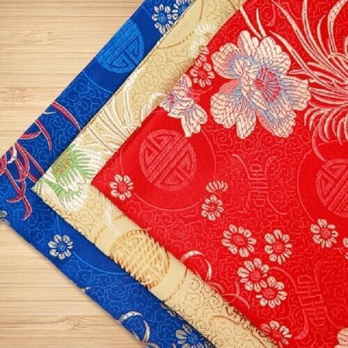 Brocade garment fabric Brocade jacquard fabric Multi-color silk chrysanthemum material for cheongsam and kimono