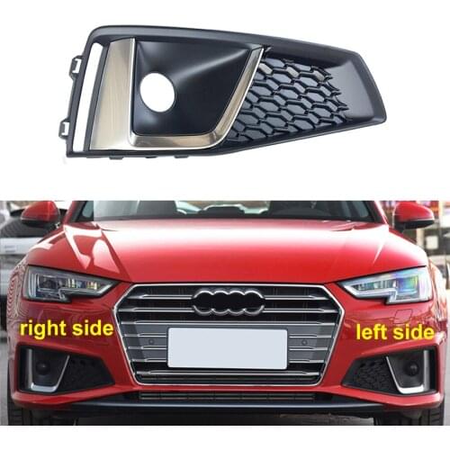 For Audi A4L 2019 Front Fog Lamp Frame Anti Fog Lamp Cover Front Bar Grille Decorative Cover Lower Middle Net