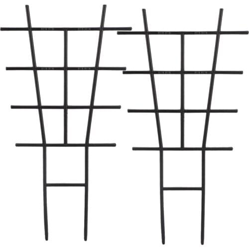 Plastic Garden Trellis Planting Support Gardening Stand Black Decorative 2pcs 42x22.5cm For Flower Vegetables Climbing Vine Rack