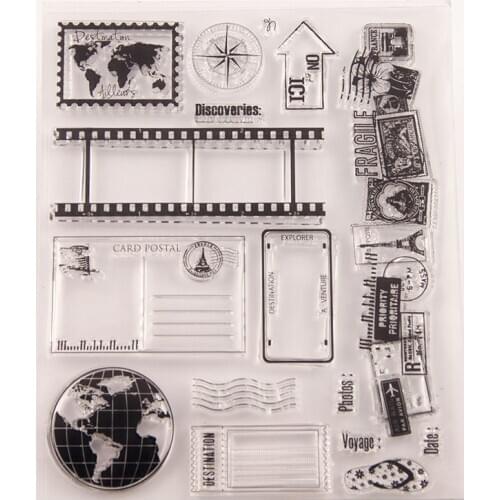 Retro Postmark Travel Stamp Transparent silicone clear stamp for scrapbooking album DIY craft decoration rubber stamp