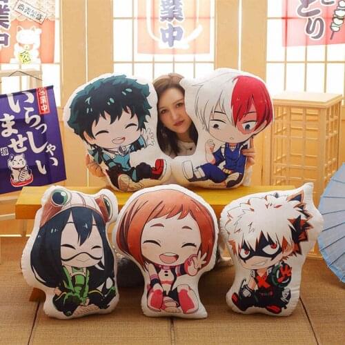 Anime Pillow My Hero Academia Plush Toys Cute Soft Stuffed Cushion Dolls for Kid Birthday Gift Cartoon Pillow