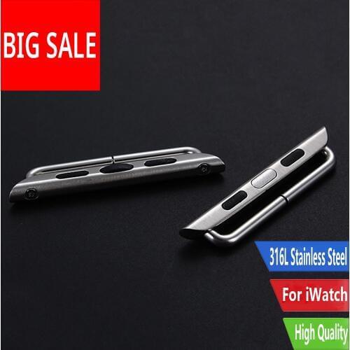 CARLYWET Silve Gold Watch Band Strap Connector Adapter For AppleWatch iWatch Sports 38mm40mm42mm44mm with Screwdriver