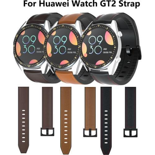 22mm Leather band For samsung Galaxy watch 46mm strap Gear S3 frontier silicone bracelet Huawei watch 2 gt strap 46 mm Watchband