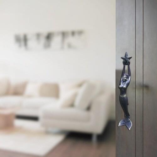 Mermaid Door Handle Cupboard Pulls Wardrobe Drawer Knobs Home Office Decor