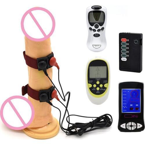 Sex Electric Penis Rings Male Penis Extender Enlargement Electro Shock Set Penis Orgasm Stimulator Cock Ring Medical Sex Toys