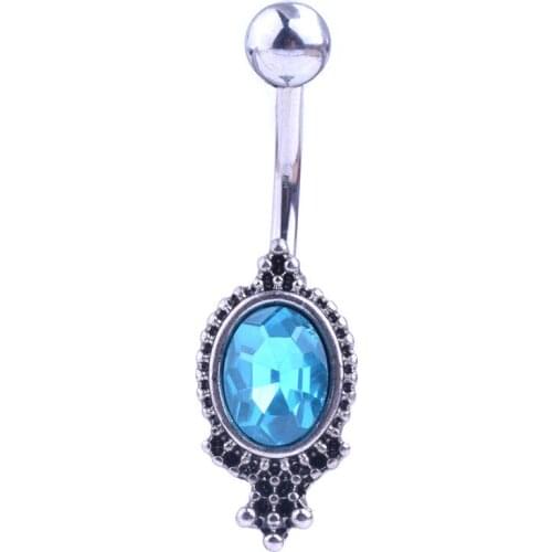 Sexy Belly Button Rings Dangle Surgical Steel Cool Crystal Belly Piercing Ring Simple