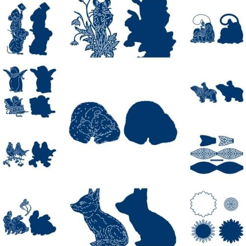 Craft Metal Cutting Die Cutting Die Christmas Series Penguin Mouse Flower Bear Scrapbook Paper Craft Knife Mold Blade Punching