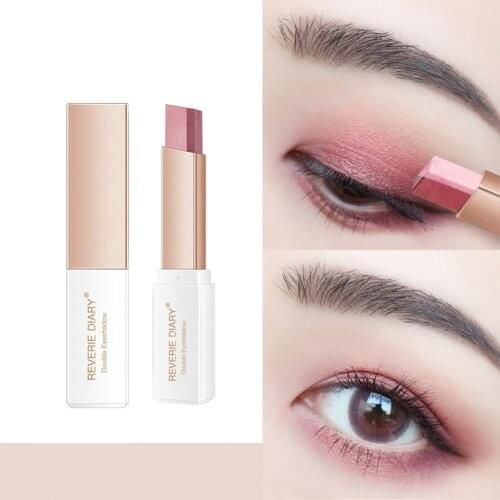 1Pcs Professional Lazy Eyeshadow Stick Stereo Gradient Shimmer Double Color Eye Shadow Pen Waterproof Easy to Wear Eyeshadow