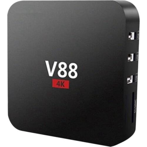 V88 Android Tv Box Rockchip 3229 Quad Core Android 5.1 2G+16G HDMI-Compatible Hd Smart Media Player(Uk Plug)