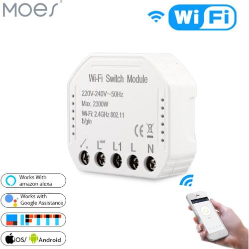 Wifi Smart Light Switch Diy Breaker Automation Module Smart Life/Tuya APP Remote Control,Works with Alexa Google Home 1/2 Way