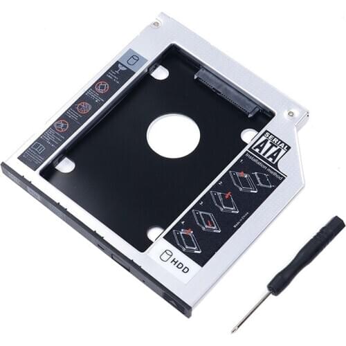 Universal SATA 2nd HDD HD SSD Enclosure Hard Drive Caddy Case Tray, for 9.5mm Laptop CD / DVD-ROM Optical Bay Drive Slot (for SS
