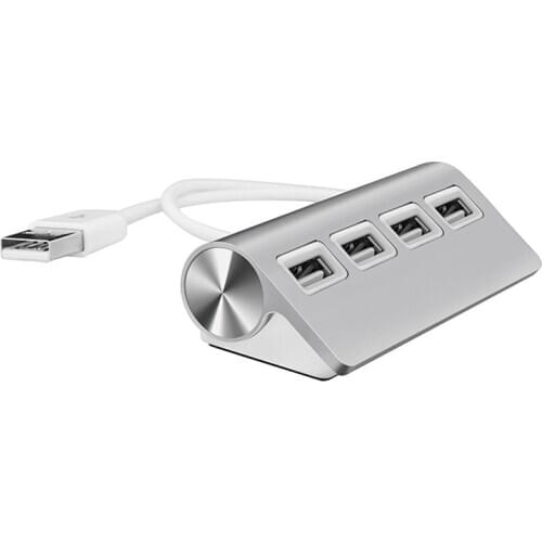 USB HUB, Premium 4 Port Aluminum USB Hub with 11 inch Shielded Cable for iMac, s, PCs and Laptops