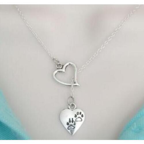 Vintage Silver Heart Dog Paw Prints Baseball Cap Handcuffs Butterfly Leaves Bird Cross Jesus Tree Necklace Pendant Women Jewelry