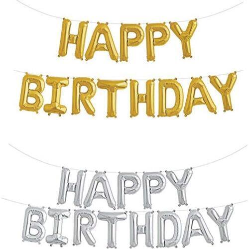 Gold silver Happy birthday balloons Banner for boy girl first 16 18 20 21 30 40 50 60 years old Birthday Party Decoration favor