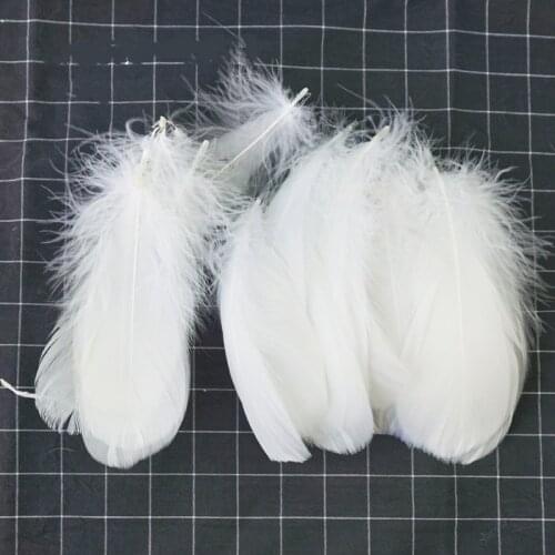 100pcs Feathers 4-6 Inches 7-13cm Chicken Goose Plumes Turkey Marabou Feathers for Carnival Halloween Christmas DIY Craft Decor