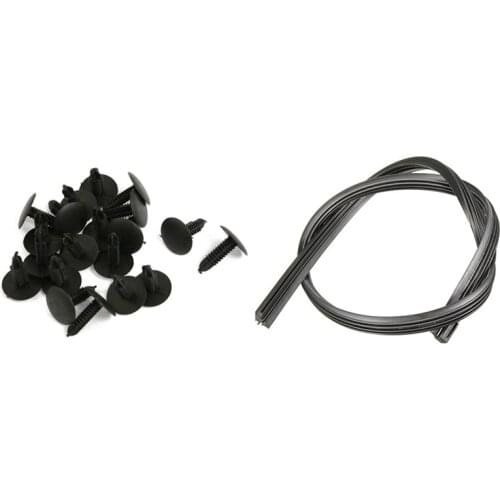 20Pc Plastic Fir Tree Trim Panel Clips 16mm Head for 4.8mm Hole Black & 2PCS 18 Inch Frame Windshield Wiper Blade Refill