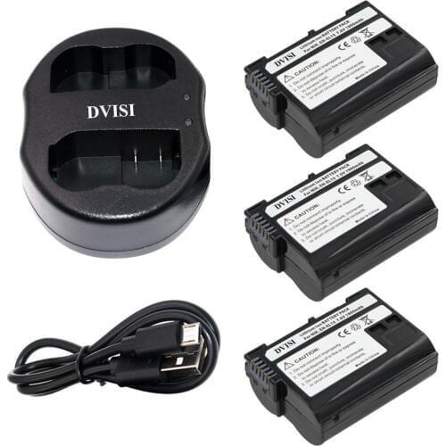 3pcs EN-EL15 EN EL15 Recargeable Camera Battery with USB Charger for Nikon D600 D610 D600E D800E D810 D7000 D7100 d750 V1 MH-25