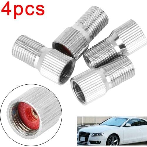 4pcs Extension Accessories Valve Stem Chrome For Car Truck Silver Tyre