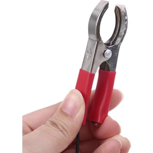 5.5x2.1mm DC Power Plug Male Connector to Dual Alligator Clip Cable Cord 100cm 4X7E