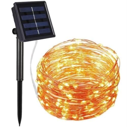 8 Function LED Outdoor Solar Lamp String Lights 100 LEDs Fairy Holiday Christmas Party Garland Solar Garden Waterproof 10m Decor