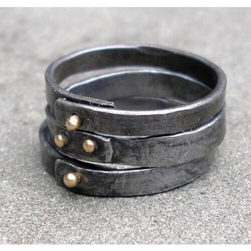 925 STERLING SILVER OKSİTLİ MALE DESIGN RING