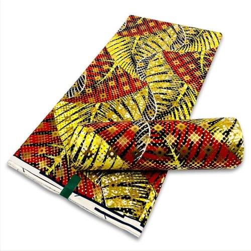 African Wax Print Gold line layer surface Printing Cotton Fabric Nigerian Pagne Batik Wax Materials H210713