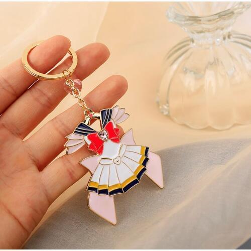 Anime Keychain Cute Girl Clothes Decoration Bag Pendant Key Rings Key Holder Car Accessories Gift