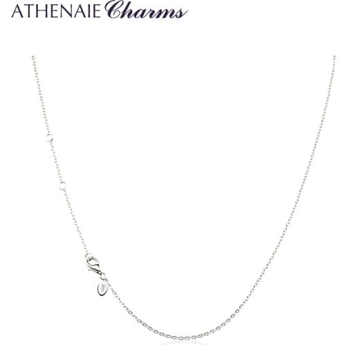 ATHENAIE 925 Sterling Silver Basic Necklace Chain with Lobster Clasp for Pendant Charms Adjust Length