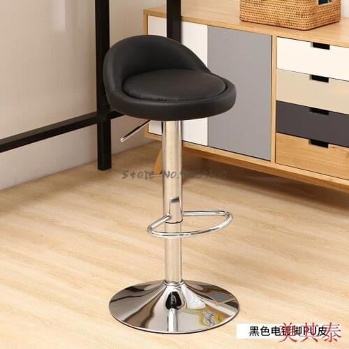Snack Bar White Bar Stool High Stool Lift Milk Tea Shop Hair Salon Style Cashier Retro Folding High Feet