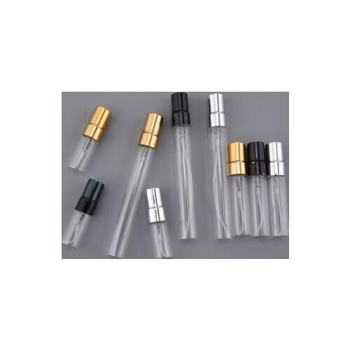 DHL FREE 500PCS/LOT 3ML 5ML 10ML Glass Refillable Perfume Bottle With Aluminum Atomizer Empty Parfum Case For Traveler