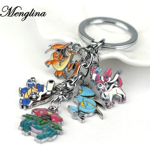 Menglina Fashion Japan Cartoon Character Keychain Enamel Metal Dragon Key Ring for kids Women Handbag Charm Accessories llaveros