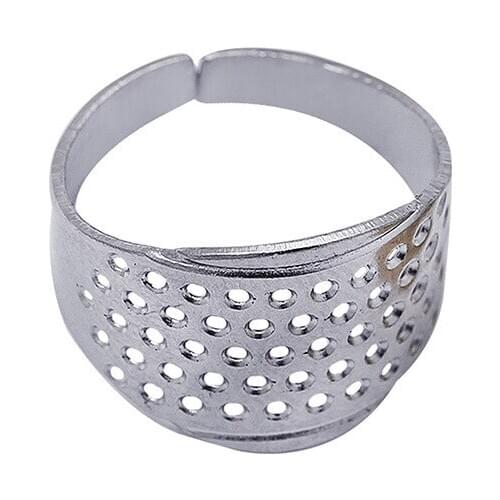 Household Sewing DIY Tools Silver Ring Thimble Finger Protector Household Quilting Thimbles Adjustable Size Ring Thimble