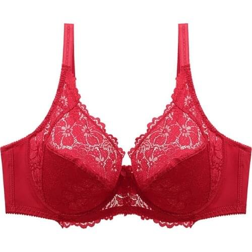 E F Cup Plus Size Bras For Women Lace Bralette Bra Femme Transparent Large Brassiere Tops Underwear Sexy Lingerie E F Cup