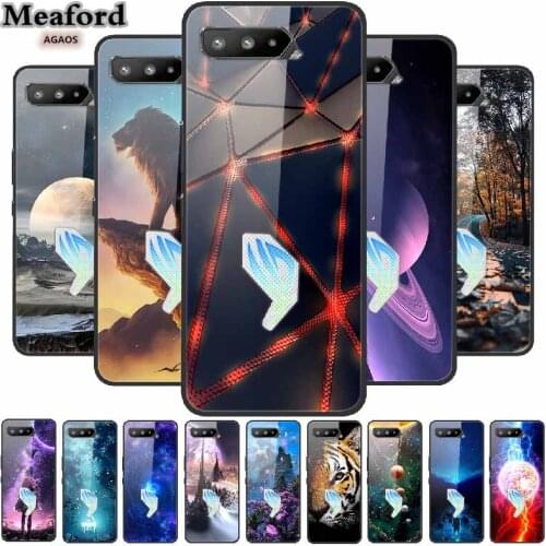 For Asus Rog Phone 5 ZS673KS Case Tempered Glass Hard Back Protective PhoneCase For Asus Rog 5 I005 Case Rog5 Funda Luxury Coque